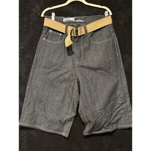 Urban Label Mens Denim Jean Shorts‎ with Belt Size 32 Y2K Skater Grunge